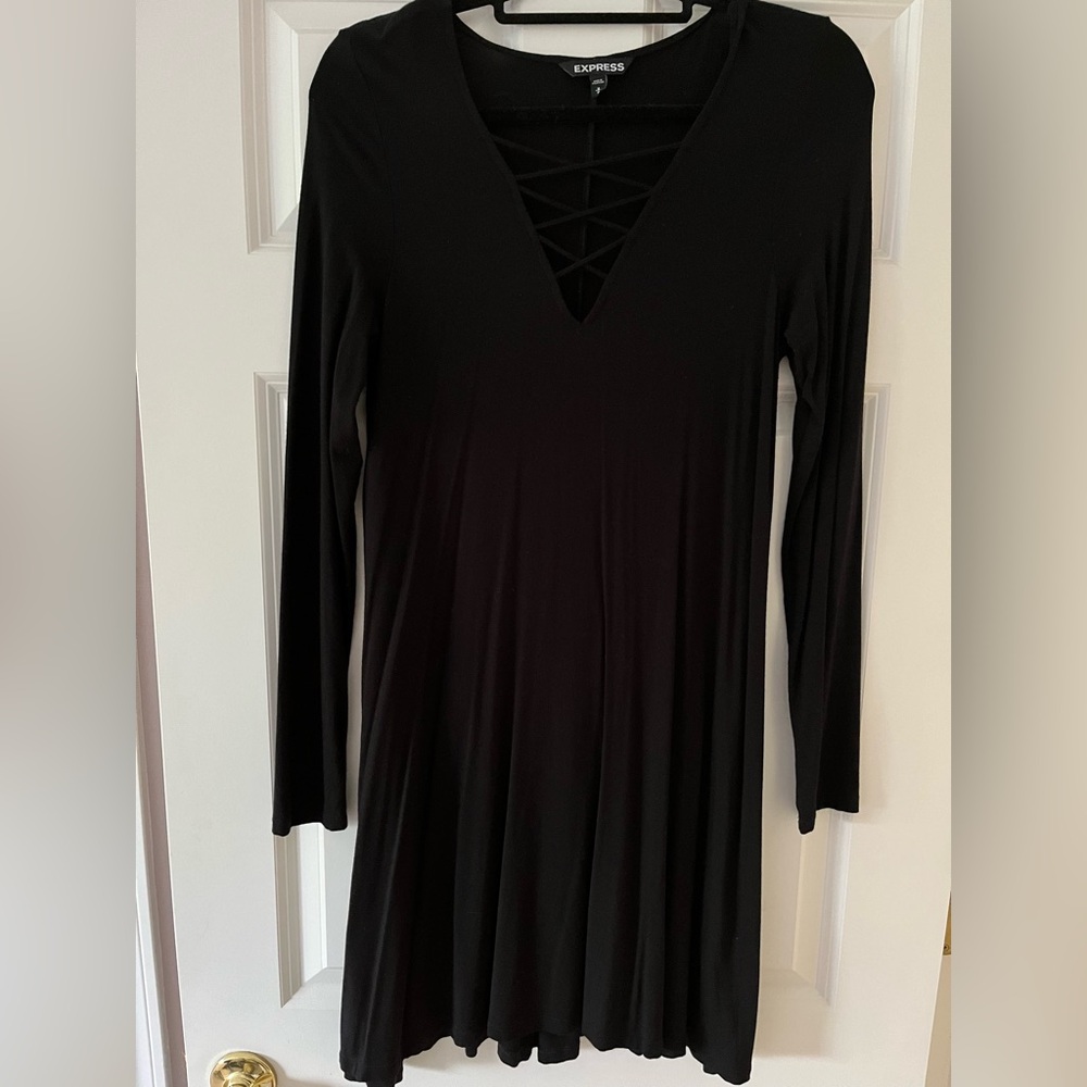 Black Express Lace-up Dress